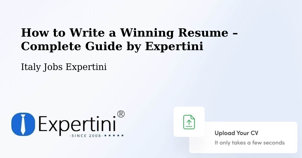 Resume Writing Guide for Job Seekers – Terni - Terni, Italy Jobs Expertini